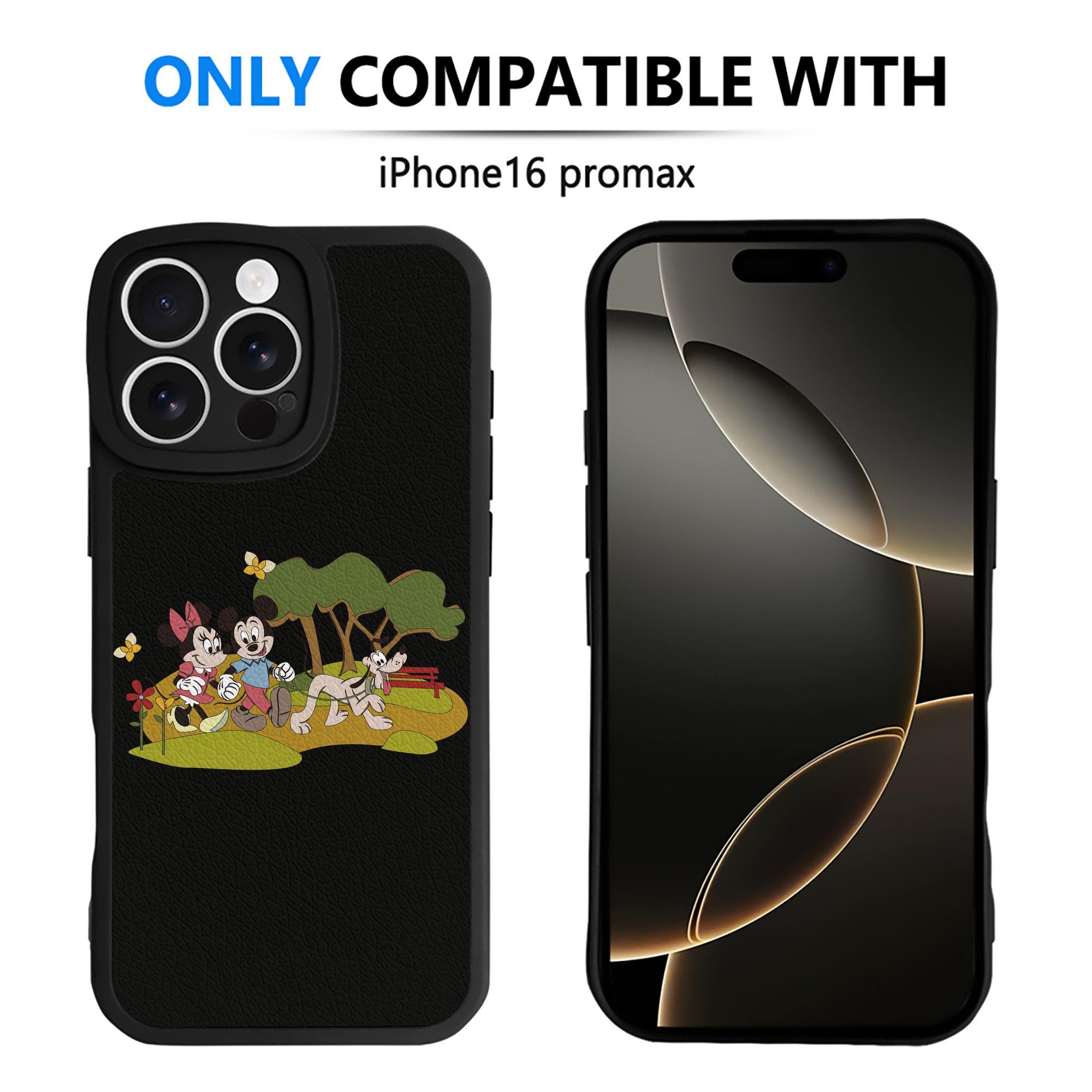 （画像用） ミッキーマウス Mickey Mouse 【iPhone 16シリーズ対応】シリコンスマホケース（レザー調） 材質：シリコン